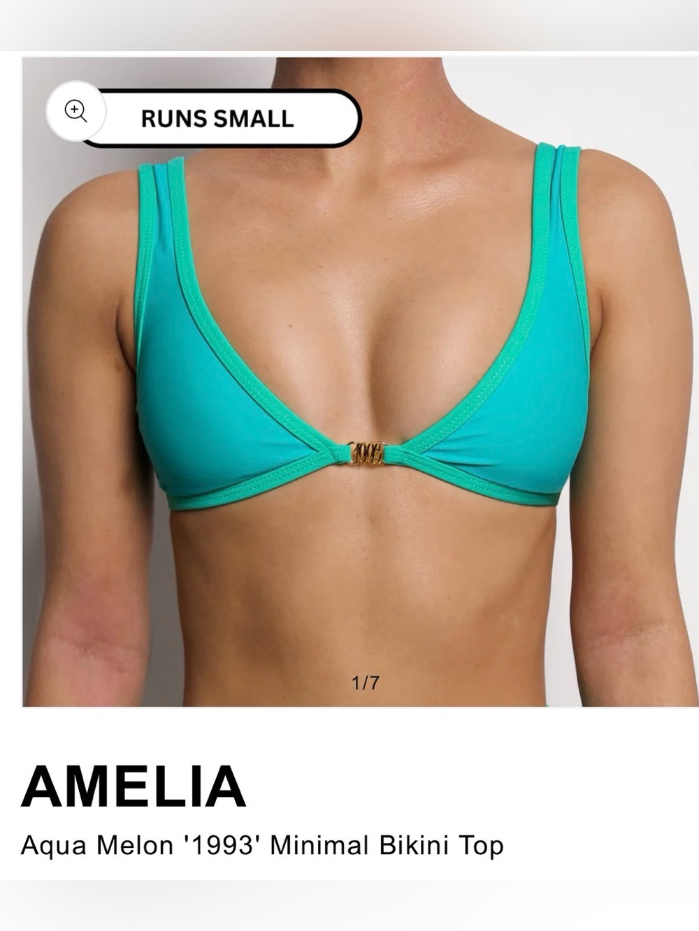 93 Play Street Aqua Melon ‘1993’ Minimal Bikini Top - L